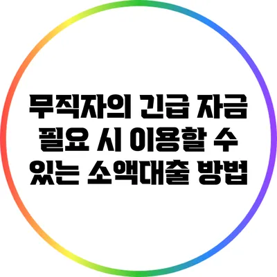 무직자의 긴급 자금 필요 시 이용할 수 있는 소액대출 방법