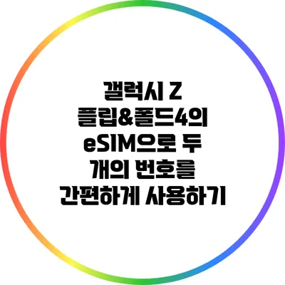 갤럭시 Z 플립&폴드4의 eSIM으로 두 개의 번호를 간편하게 사용하기
