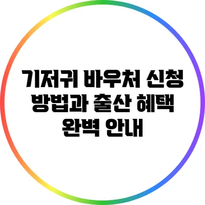 기저귀 바우처 신청 방법과 출산 혜택 완벽 안내