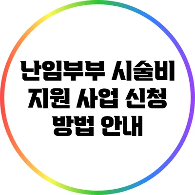 난임부부 시술비 지원 사업 신청 방법 안내