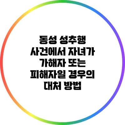 동성 성추행 사건에서 자녀가 가해자 또는 피해자일 경우의 대처 방법