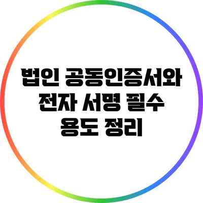 법인 공동인증서와 전자 서명: 필수 용도 정리