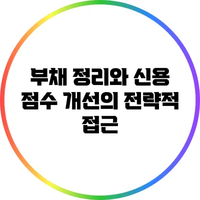부채 정리와 신용 점수 개선의 전략적 접근