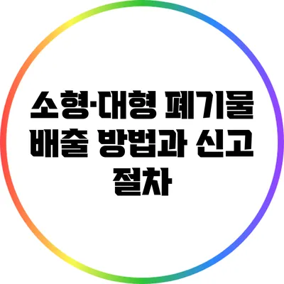 소형·대형 폐기물 배출 방법과 신고 절차