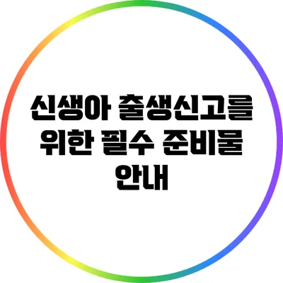 신생아 출생신고를 위한 필수 준비물 안내