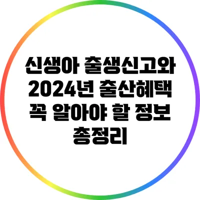 신생아 출생신고와 2024년 출산혜택 꼭 알아야 할 정보 총정리