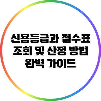 신용등급과 점수표: 조회 및 산정 방법 완벽 가이드