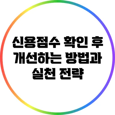 신용점수 확인 후 개선하는 방법과 실천 전략