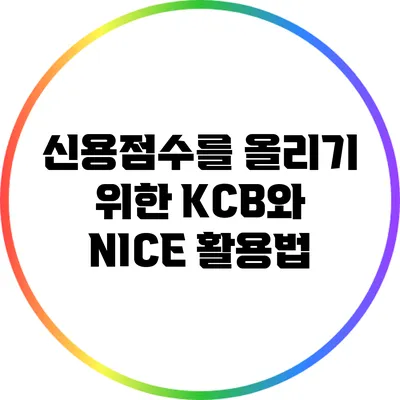 신용점수를 올리기 위한 KCB와 NICE 활용법