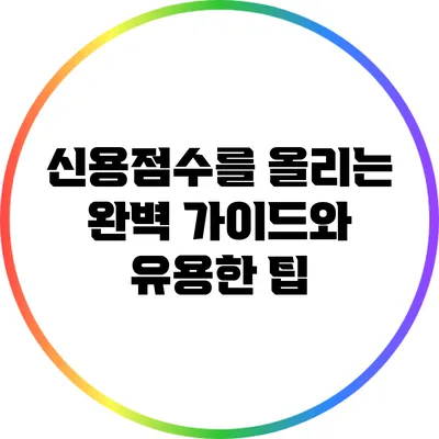 신용점수를 올리는 완벽 가이드와 유용한 팁
