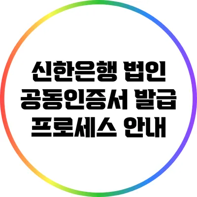 신한은행 법인 공동인증서 발급 프로세스 안내