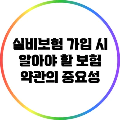 실비보험 가입 시 알아야 할 보험 약관의 중요성