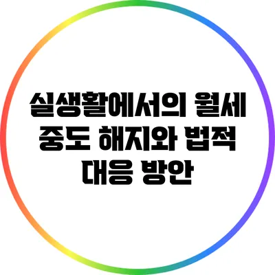 실생활에서의 월세 중도 해지와 법적 대응 방안