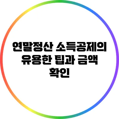 연말정산 소득공제의 유용한 팁과 금액 확인