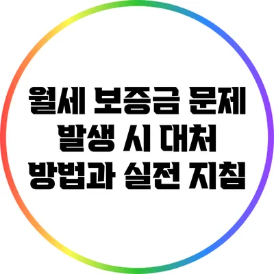 월세 보증금 문제 발생 시 대처 방법과 실전 지침