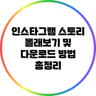 인스타그램 스토리 몰래보기 및 다운로드 방법 총정리