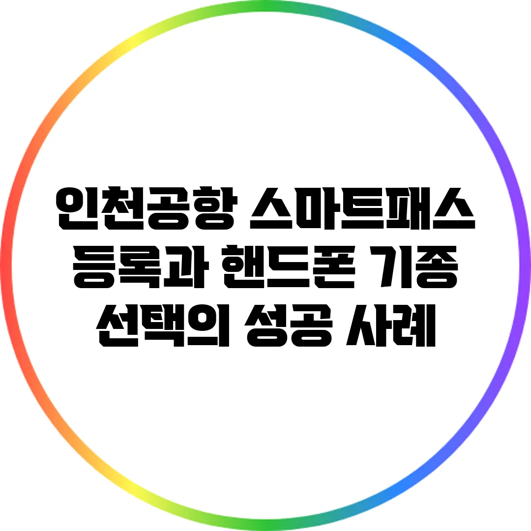 인천공항 스마트패스 등록과 핸드폰 기종 선택의 성공 사례