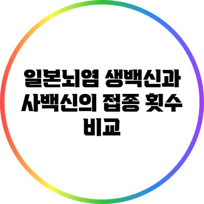 일본뇌염 생백신과 사백신의 접종 횟수 비교
