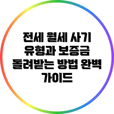 전세 월세 사기 유형과 보증금 돌려받는 방법 완벽 가이드