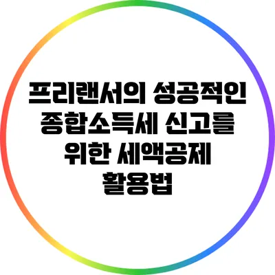프리랜서의 성공적인 종합소득세 신고를 위한 세액공제 활용법