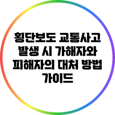 횡단보도 교통사고 발생 시 가해자와 피해자의 대처 방법 가이드