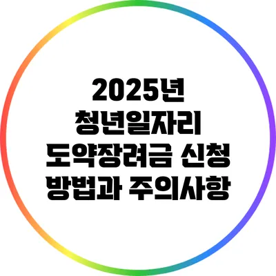 2025년 청년일자리 도약장려금 신청 방법과 주의사항