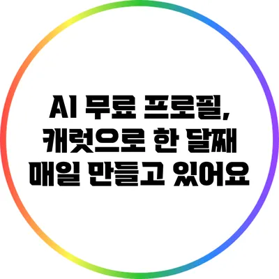 AI 무료 프로필, 캐럿으로 한 달째 매일 만들고 있어요
