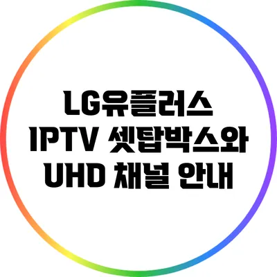 LG유플러스 IPTV 셋탑박스와 UHD 채널 안내