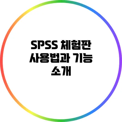 SPSS 체험판 사용법과 기능 소개