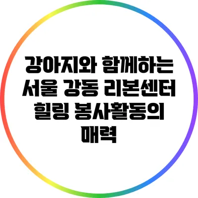 강아지와 함께하는 서울 강동 리본센터 힐링 봉사활동의 매력