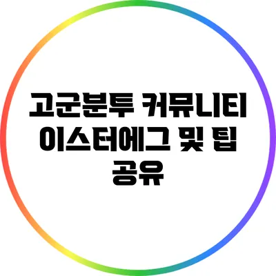 고군분투 커뮤니티 이스터에그 및 팁 공유