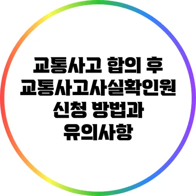 교통사고 합의 후 교통사고사실확인원 신청 방법과 유의사항