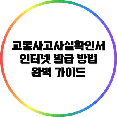 교통사고사실확인서 인터넷 발급 방법 완벽 가이드