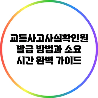 교통사고사실확인원 발급 방법과 소요 시간 완벽 가이드