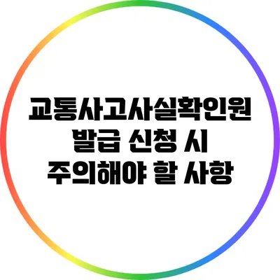 교통사고사실확인원 발급 신청 시 주의해야 할 사항