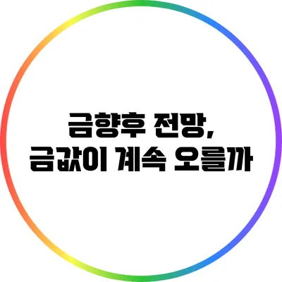 금향후 전망, 금값이 계속 오를까?