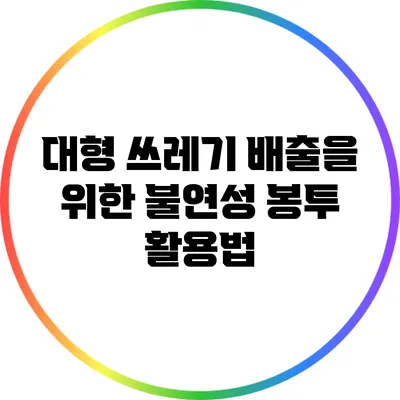 대형 쓰레기 배출을 위한 불연성 봉투 활용법