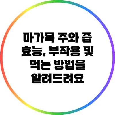 마가목 주와 즙: 효능, 부작용 및 먹는 방법을 알려드려요