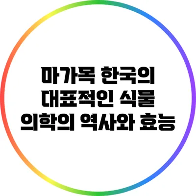마가목: 한국의 대표적인 식물 의학의 역사와 효능