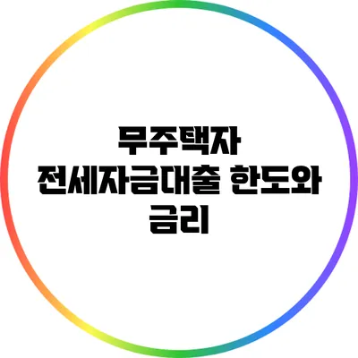 무주택자 전세자금대출 한도와 금리