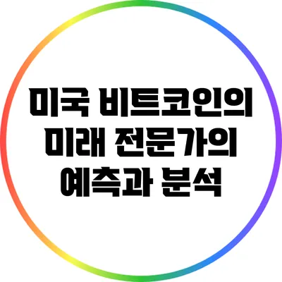 미국 비트코인의 미래: 전문가의 예측과 분석