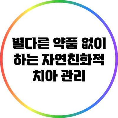 별다른 약품 없이 하는 자연친화적 치아 관리