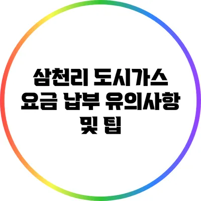 삼천리 도시가스 요금 납부: 유의사항 및 팁