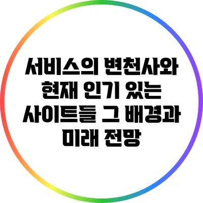 서비스의 변천사와 현재 인기 있는 사이트들: 그 배경과 미래 전망