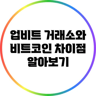 업비트 거래소와 비트코인 차이점 알아보기