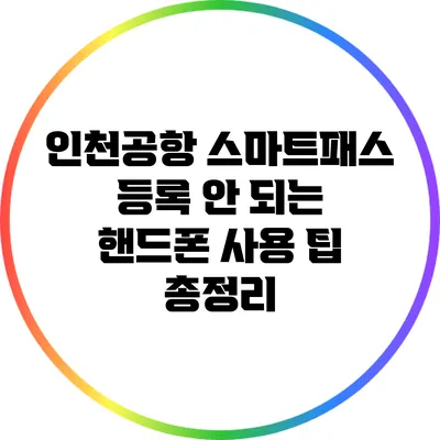인천공항 스마트패스 등록 안 되는 핸드폰 사용 팁 총정리