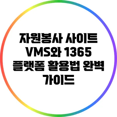 자원봉사 사이트 VMS와 1365 플랫폼 활용법 완벽 가이드