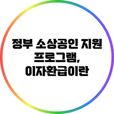 정부 소상공인 지원 프로그램, 이자환급이란?