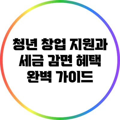청년 창업 지원과 세금 감면 혜택 완벽 가이드