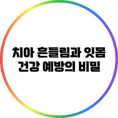 치아 흔들림과 잇몸 건강: 예방의 비밀